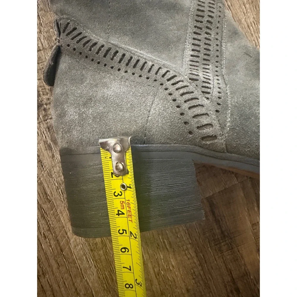 Vince Camuto Karinda Grey Suede Over The Knee Perforated Boots Size 10M